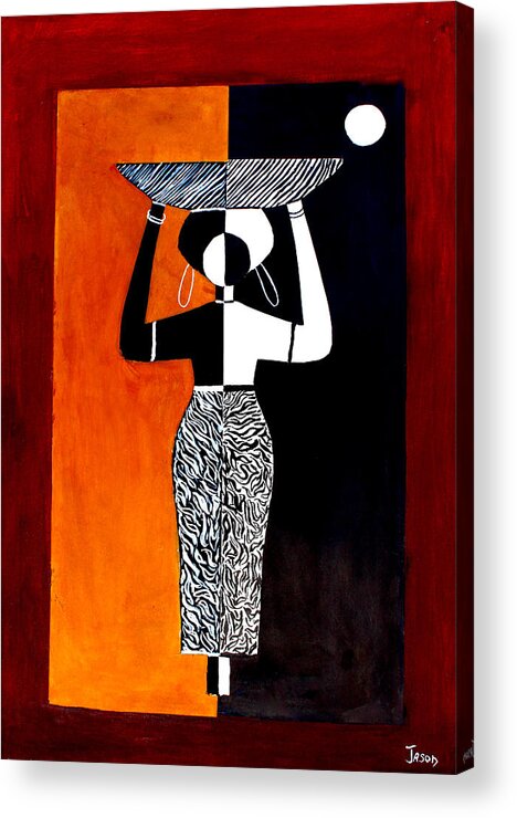 African Artists Acrylic Print featuring the painting Work that Counts by Ninkhambazi