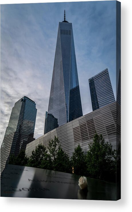 Nyc Acrylic Print featuring the photograph World Trade Center Remember by Sue Karski