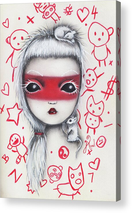 Inspired By Die Antwoord Acrylic Print featuring the painting Yo by Abril Andrade