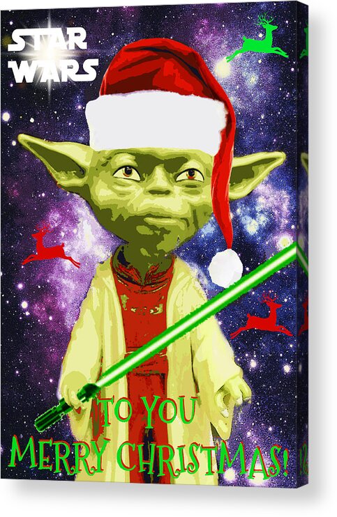 Yoda Acrylic Print featuring the photograph Yoda Wishes To You Merry Christmas by Aurelio Zucco