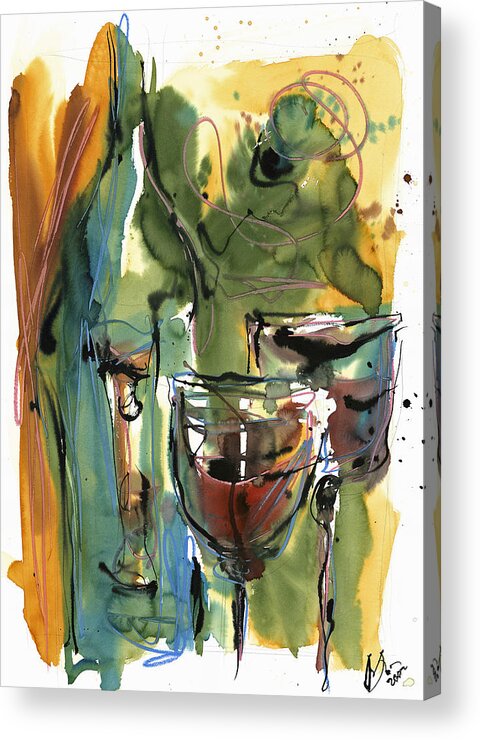 Wine Acrylic Print featuring the painting Zin-FinDel by Robert Joyner