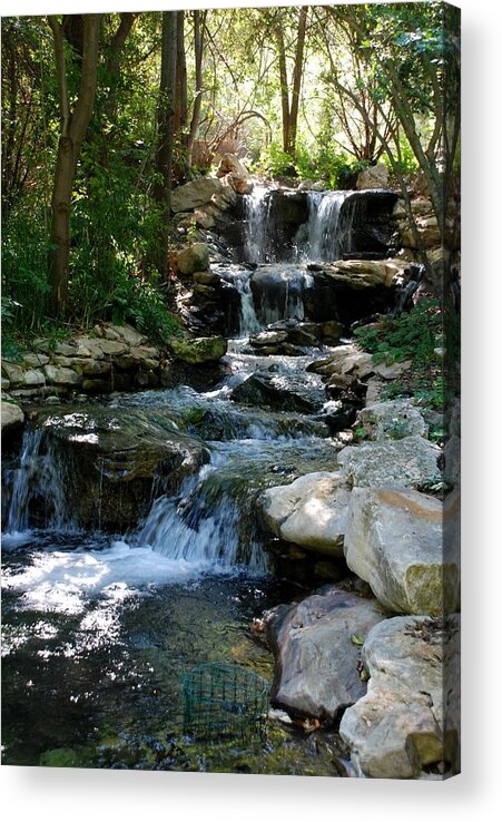 Ft. Worth Acrylic Print featuring the photograph Zoo Waterfall by Kenny Glover