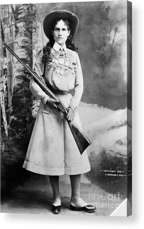 Rifle Acrylic Print featuring the photograph Annie Oakley #1 by Bettmann