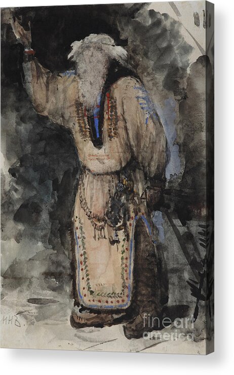 Opera Acrylic Print featuring the drawing Costume Design For The Opera Ruslan #1 by Heritage Images