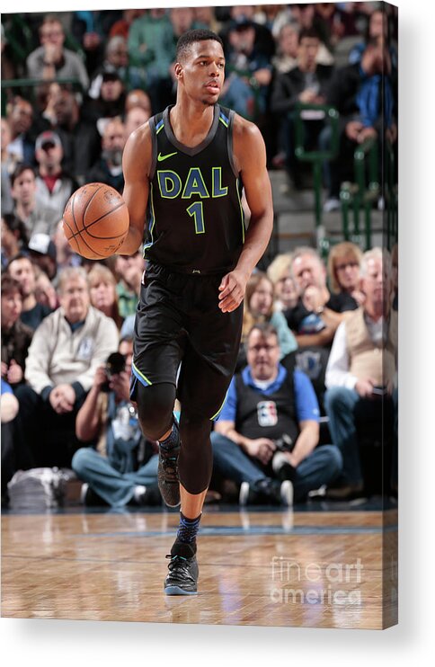 Nba Pro Basketball Acrylic Print featuring the photograph Miami Heat V Dallas Mavericks by Glenn James