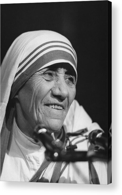 20th Century Acrylic Print featuring the photograph Mother Teresa, Catholic Saint #1 by William Carter