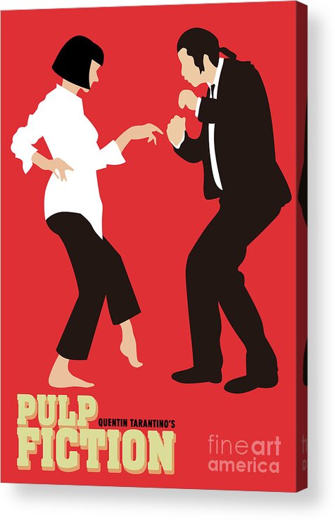 pulp fiction vintage poster red dancing drawing/painting print wall art