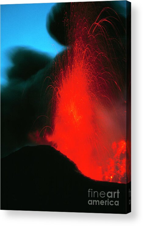 Mount Etna Acrylic Print featuring the photograph Mount Etna Volcano Erupting #13 by Jeremy Bishop/science Photo Library