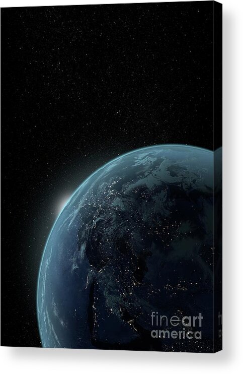 Earth Acrylic Print featuring the photograph Earth At Night After Sunset #2 by Mikkel Juul Jensen / Science Photo Library
