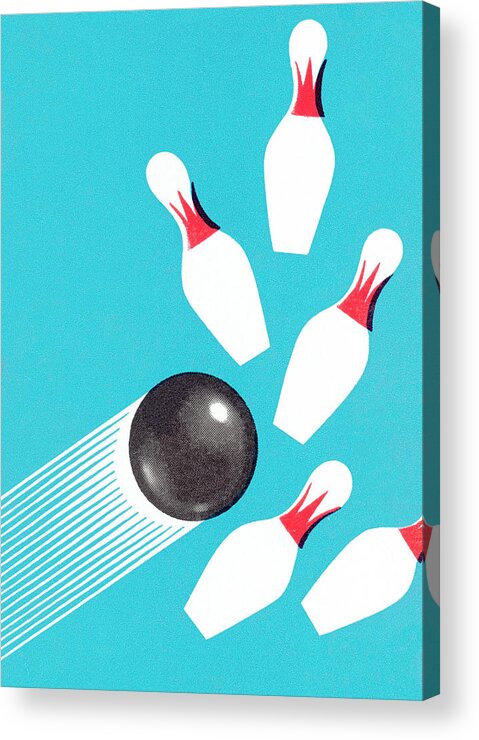 Activity Acrylic Print featuring the drawing Bowling #4 by CSA Images
