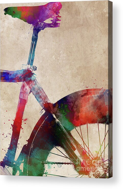 Cycling Acrylic Print featuring the digital art Cycling Bike sport art #5 by Justyna Jaszke JBJart