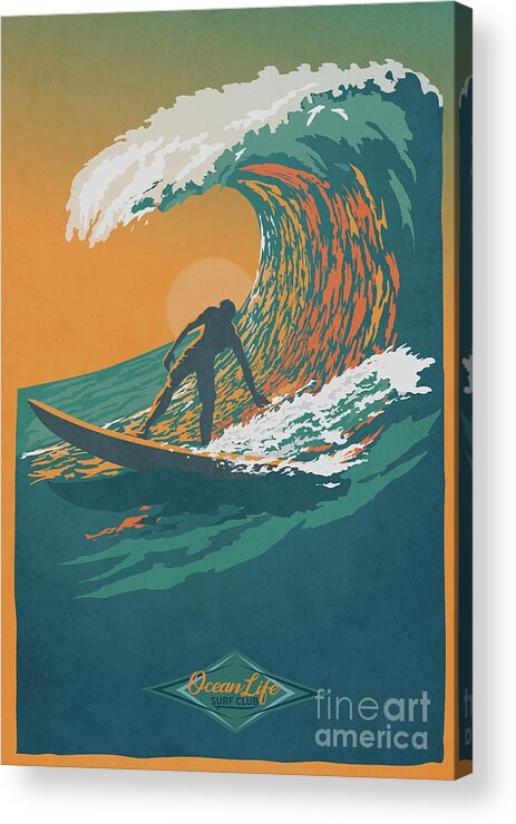 Surfer Acrylic Print featuring the digital art Ocean Life by Sassan Filsoof