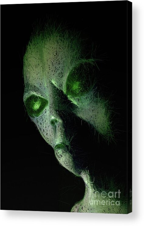 Alien Acrylic Print featuring the digital art Alien Files #6 by Esoterica Art Agency