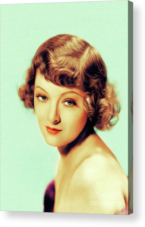 Myrna Acrylic Print featuring the painting Myrna Loy, Hollywood Legend #9 by Esoterica Art Agency