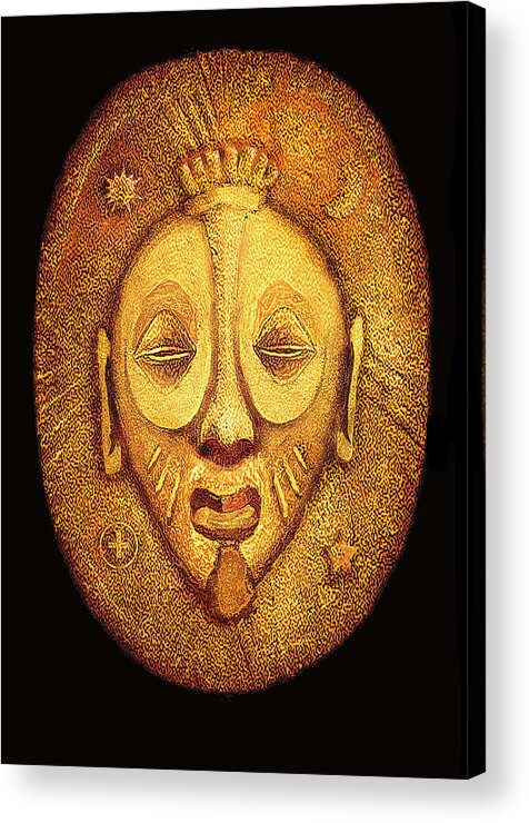Gold Acrylic Print featuring the digital art African King by Regina Wyatt