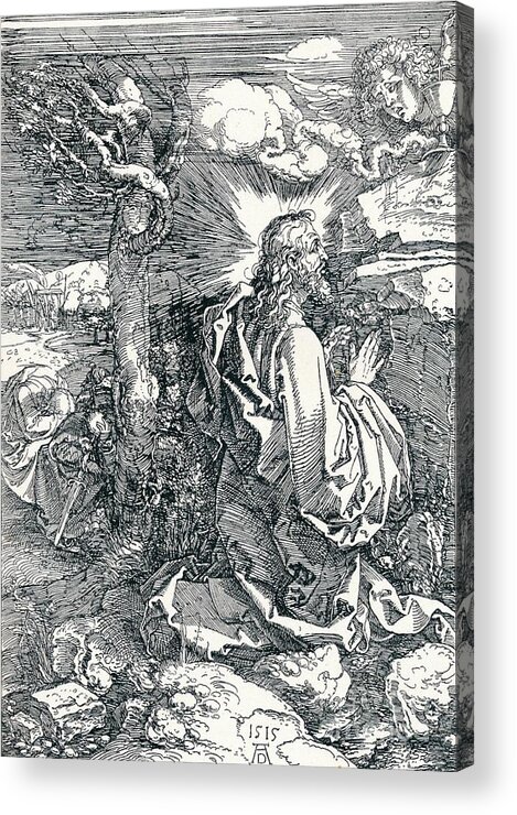 Etching Acrylic Print featuring the drawing Agony In The Garden, 1515 1906. Artist by Print Collector