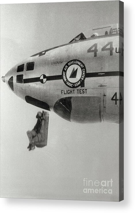 Releasing Acrylic Print featuring the photograph Air Force Pilot Testing Ejection Seat by Bettmann