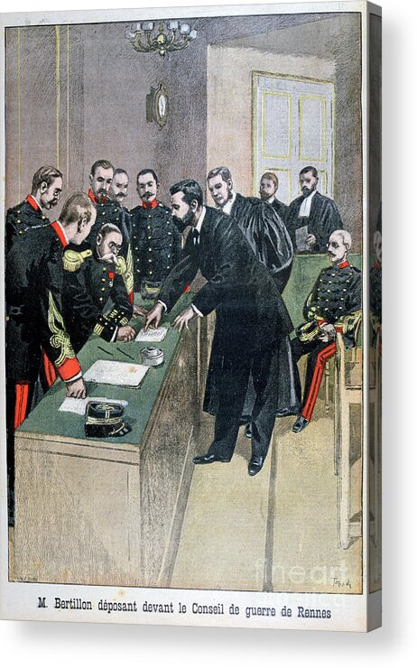 Engraving Acrylic Print featuring the drawing Alphonse Bertillon, French Law by Print Collector