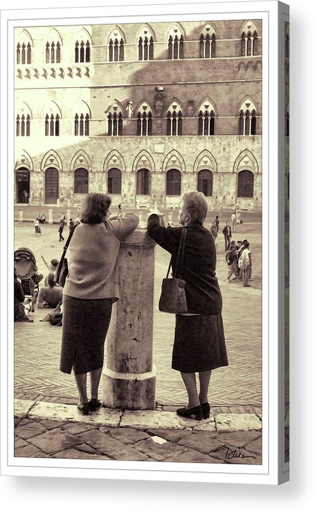 Two Women Acrylic Print featuring the photograph And So I Told Him by Peggy Dietz