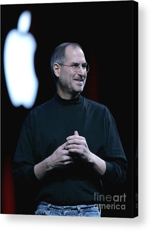 San Francisco Acrylic Print featuring the photograph Apple Ceo Steve Jobs Delivers Opening by Justin Sullivan