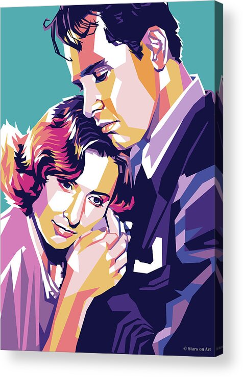 Synopsis Acrylic Print featuring the digital art Barbara Stanwyck and William Holden, ''Golden Boy'', with synopsis by Movie World Posters