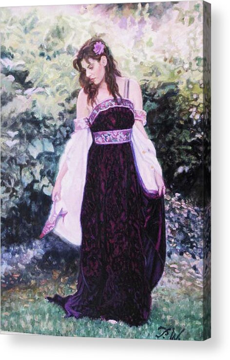 Classical Art Acrylic Print featuring the painting Barefoot in the Grass by Patrick Whelan