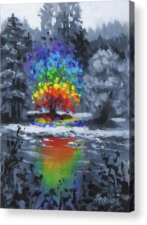 Rainbow Acrylic Print featuring the painting Be You by Karen Ilari