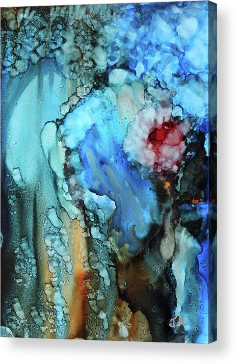 Abstract Acrylic Print featuring the painting Blue Place I by Jenny Armitage