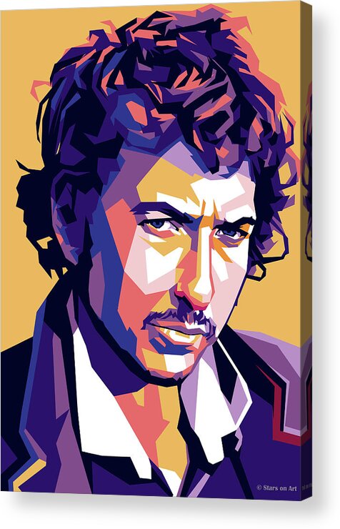 Bob Acrylic Print featuring the digital art Bob Dylan by Movie World Posters