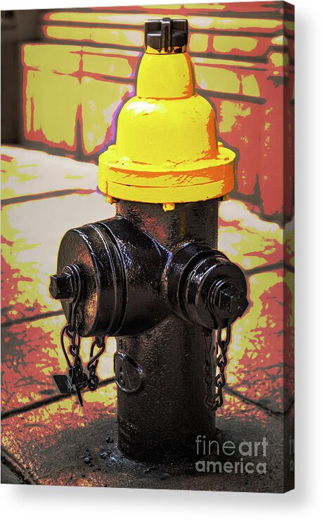 Boston Acrylic Print featuring the digital art Boston Fire Hydrant by Lorraine Cosgrove