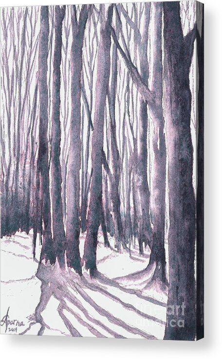 Winter Acrylic Print featuring the painting Breath of Winter Series2 by Aparna Pottabathni