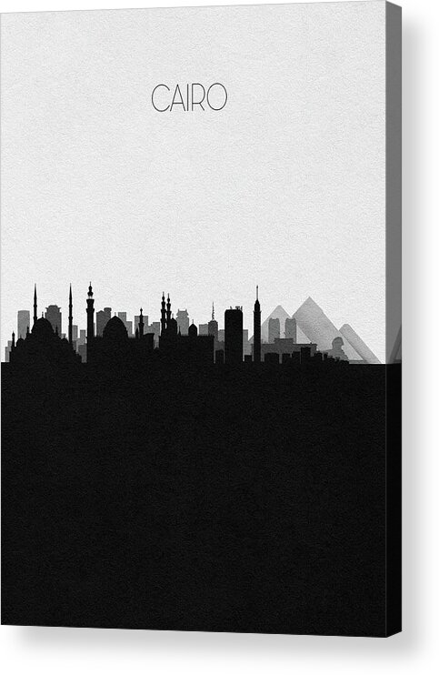 Cairo Acrylic Print featuring the digital art Cairo Cityscape Art by Inspirowl Design