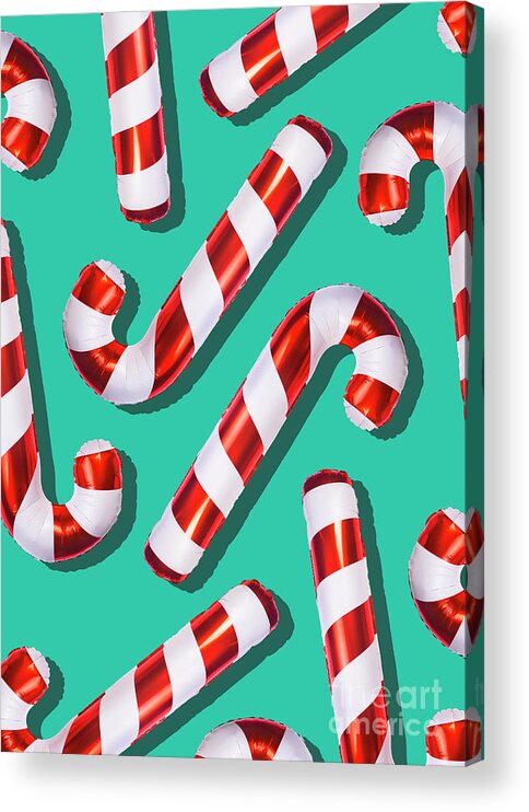 Sugar Acrylic Print featuring the photograph Candy Cane Balloons by Retales Botijero