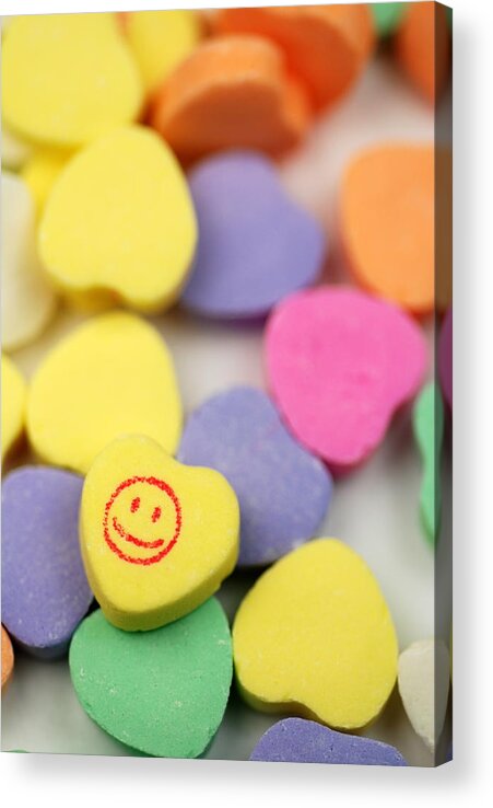 Unhealthy Eating Acrylic Print featuring the photograph Candy Hearts by Jonathan D. Pobre