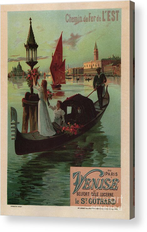 Adriatic Sea Acrylic Print featuring the drawing Chemins De Fer De Lest, 1890 by Heritage Images