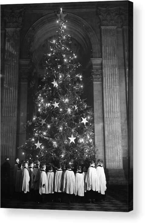 Child Acrylic Print featuring the photograph Christmas Tree by Topical Press Agency