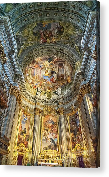 Church Acrylic Print featuring the photograph Church of St. Ignatius of Loyola at Campus Martius Rome Italy Interior Vertical by Wayne Moran