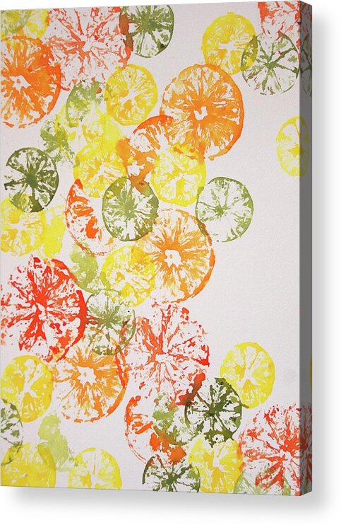 Citrus Acrylic Print featuring the painting Citrus Collage by Beth Fontenot