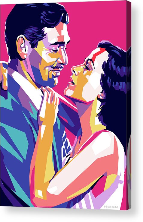 Clark Gable Acrylic Print featuring the digital art Clark Gable and Hedy Lamarr by Movie World Posters