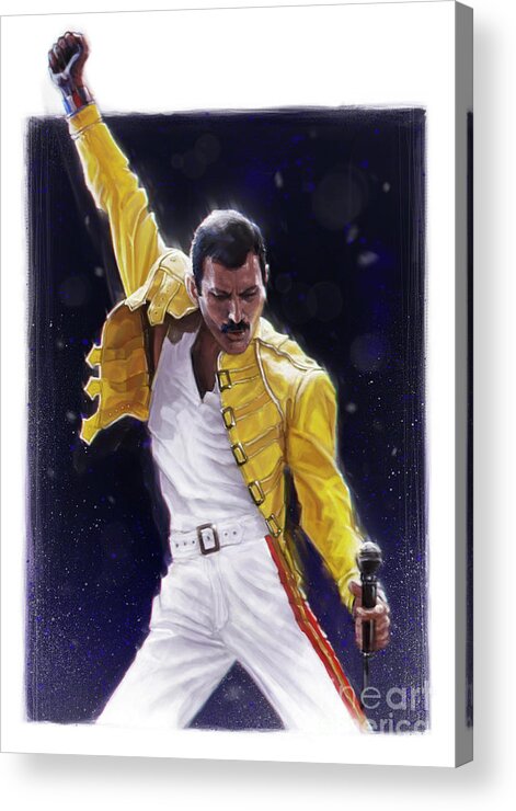 Freddie Mercury Acrylic Print featuring the digital art Classic Freddie by Andre Koekemoer