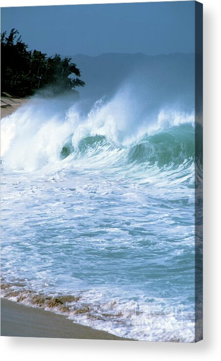 Sunset Beach Acrylic Print featuring the photograph Crashing Wave Sunset Beach by Thomas R Fletcher