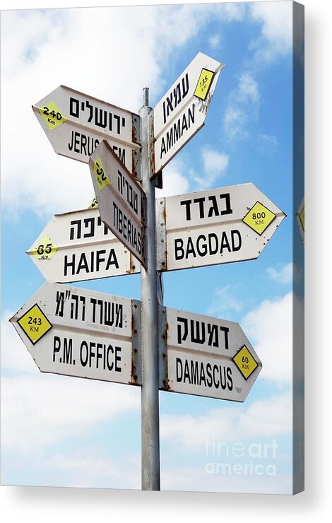 War Acrylic Print featuring the photograph Directions Sign by Science Photo Library