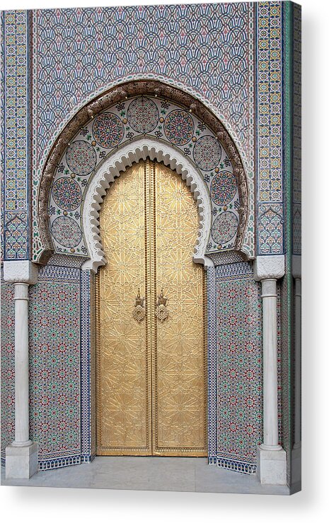 Handle Acrylic Print featuring the photograph Door Of The Royal Palace, Fez, Morocco by Korhan Sezer