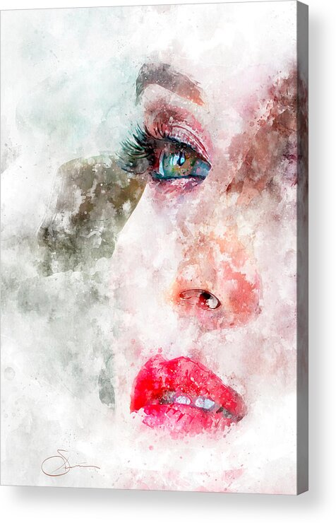 Girl Acrylic Print featuring the digital art Dreaming by Rob Smith's