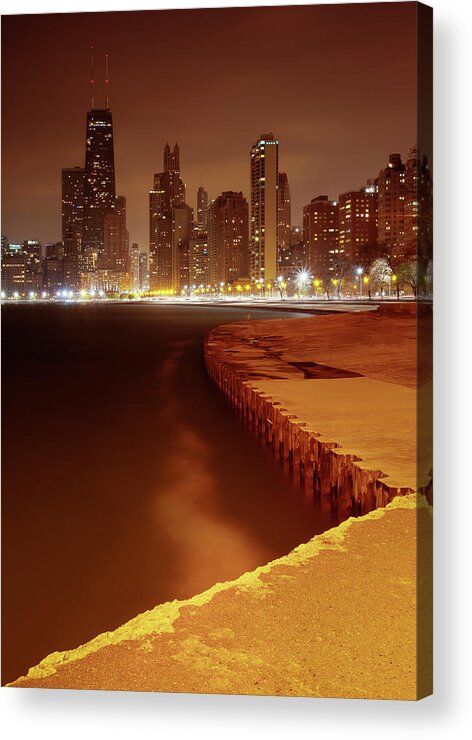 Lakeshore Acrylic Print featuring the photograph Earth Hour From North Avenue Beach by Chris Smith Www.outofchicago.com