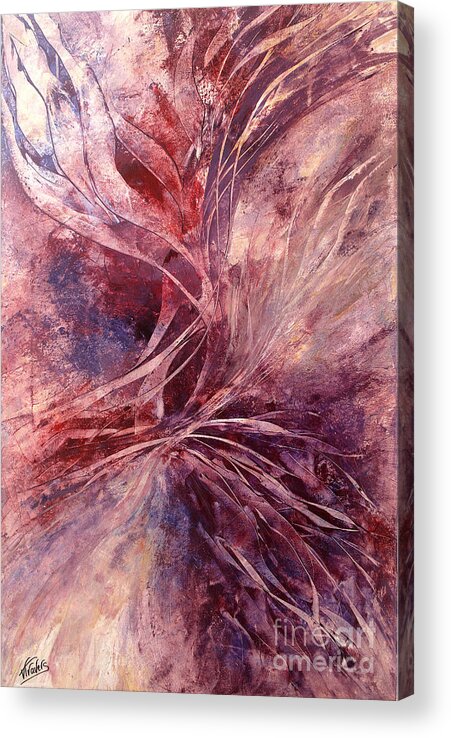 Abstract Painting Acrylic Print featuring the painting Embrace by Valerie Travers