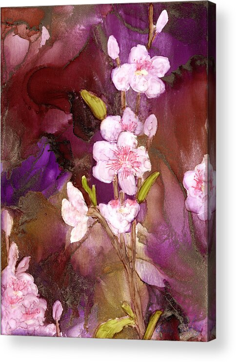 Plum Blossom Acrylic Print featuring the painting Enchanted by Charlene Fuhrman-Schulz