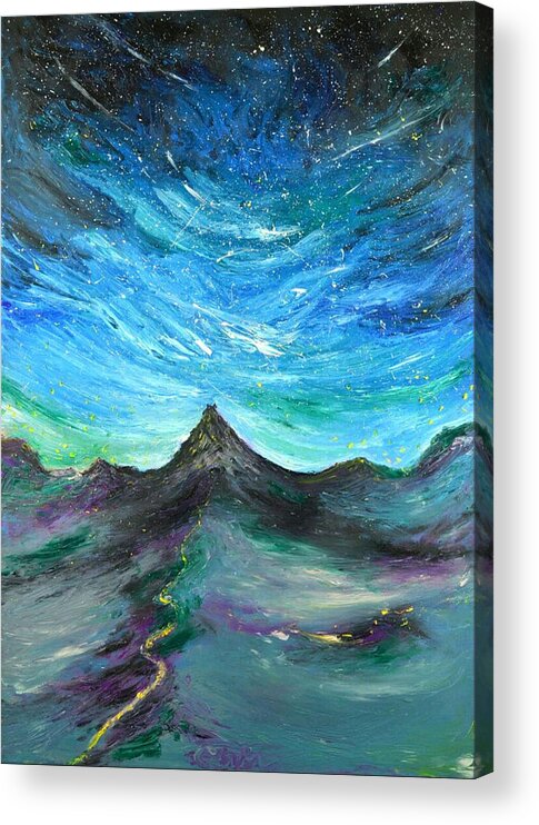 Mountain Acrylic Print featuring the painting Enchanted Mountain by Chiara Magni