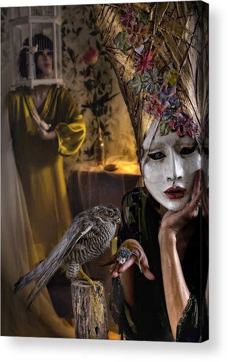 Mask Acrylic Print featuring the photograph Feeding by Ambra