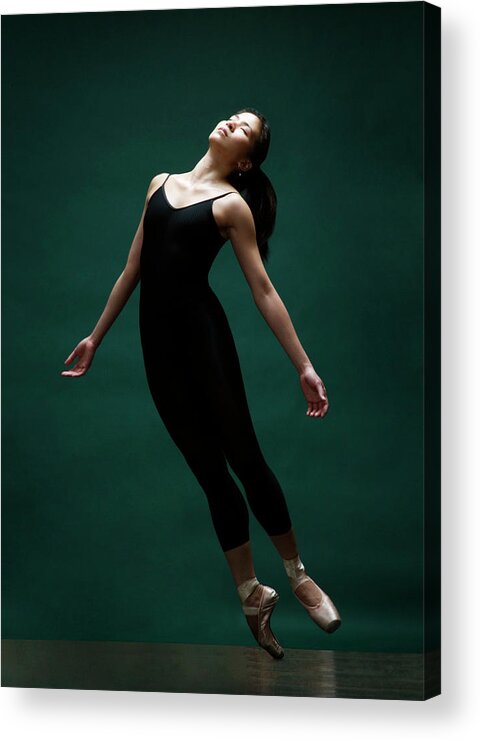 Ballet Dancer Acrylic Print featuring the photograph Female Ballet Dancer Dancing, Eyes by David Sacks
